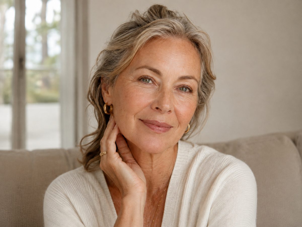 Woman in her sixties with natural, healthy skin